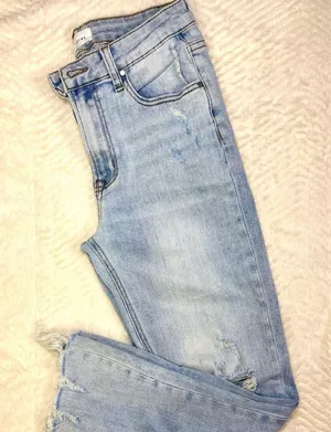 Risen Women’s Light Blue Jeans Raw Edge Hem thumbnail 1