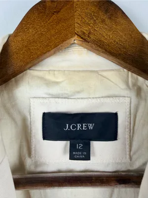 J. Crew Double-breasted Alfie blazer in lightweight chino in cream size 12 READ thumbnail 3