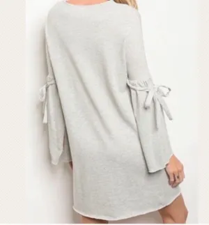 Oatmeal Sweater Dress Ties at the Elbow Sweatshirt Dress thumbnail 2