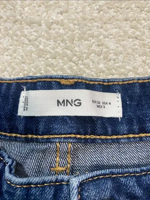 Mango Deep Indigo Wide-Leg Jeans Size 4 100% Cotton thumbnail 8