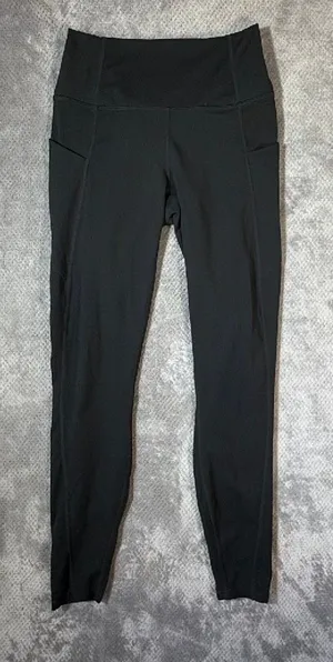 Fabletics Black High Rise 7/8 Leggings Size Small Side Pockets 25” Yoga Pilate thumbnail 1