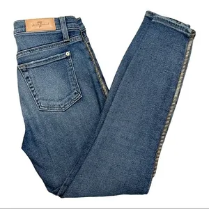 7 For All Mankind Luxe Vintage Skinny Jeans With Metallic Chevron Stripe Size 26 thumbnail 6