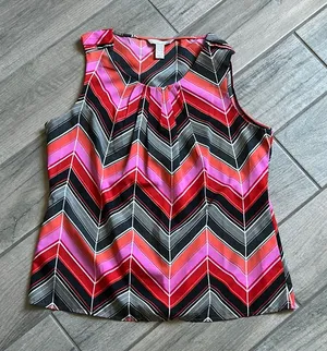 Banana Republic Pink and Orange Sleeveless Tank Top thumbnail 1