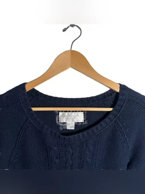 Y2K American Eagle Sweater Women's Medium Blue Knit Crewneck Vintage Coquette thumbnail 5