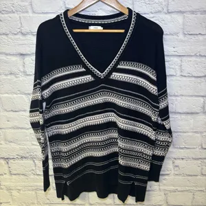 Vince women’s Small oversized long sleeve v-neck sweater shirt Cotton Casual thumbnail 2