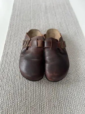 NC Club Dark Brown Oiled Leather Clogs Mules Size 9 Made in Spain thumbnail 8