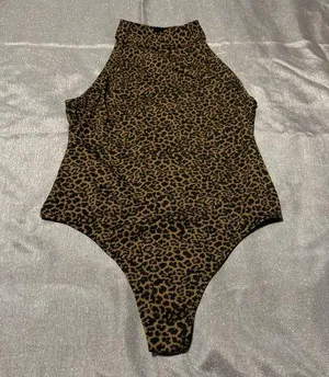 Show Me Your MuMu Brown and Black Leopard Bodysuit thumbnail 1