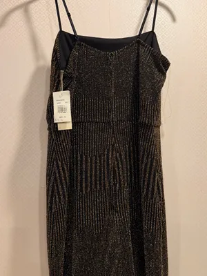 NWT ROW A Metallic Black and Gold Sparkle Sleeveless Night Outfit Mini Dress thumbnail 5