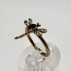 Brass Tone Dragonfly Ring (7) Gold thumbnail 4