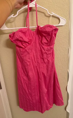 Pink Linen Indie Collection Dress thumbnail 1