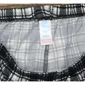 NEW Pillow Talk Womens 2-Piece Lace Trim Plaid Pajama Set Black Multi M thumbnail 7