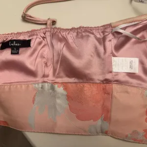 Lulus Pink floral crop top skirt set Large NWOT thumbnail 7