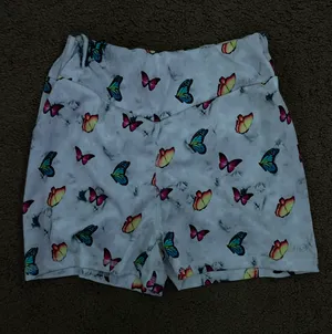 butterfly stretchy high waisted shorts thumbnail 1