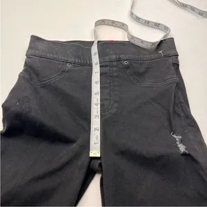 Spanx Distressed Jegging‎ Womens Size XS Black Pull On Raw Hem Slimming Skinny thumbnail 8