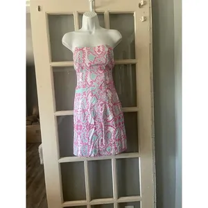 KAELI SMITH‎ Meghan Shell Mirror Sundress Dress Aqua/Pink thumbnail 9