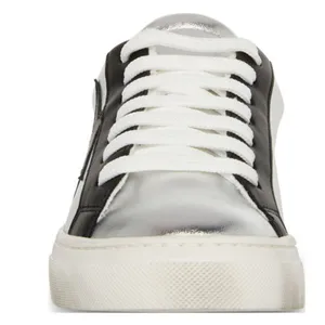 NEW Steve Madden Rezume Silver/Black Lace Up Rounded Toe Fashion Leather thumbnail 5