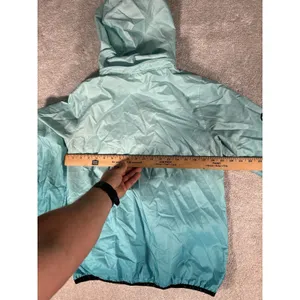 Victorias Secret PINK Jacket XS Ombré Teal‎ Full Zip Tuckaway Hood Windbreaker thumbnail 7