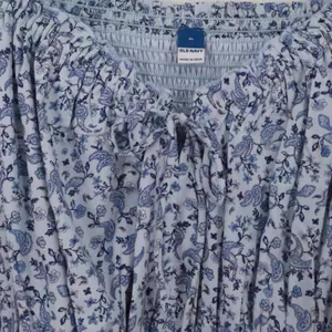 Old Navy Floral Tiered Mini Dress Womens Size XL Blue Ditzy Floral Milkmaid NWT thumbnail 2