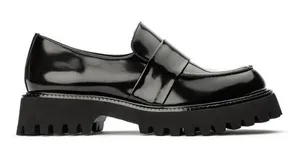 Tony Bianco Gisele Black Hi shine Lug Sole Loafer sz 38 thumbnail 1