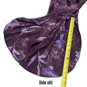 NEW Vintage California Dynasty Purple Floral Satin Dress Fairycore Feminine M thumbnail 11