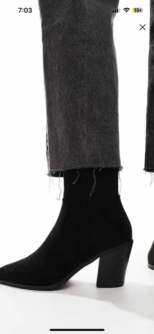 ASOS Rational Heeled Western Boots In Black thumbnail 2