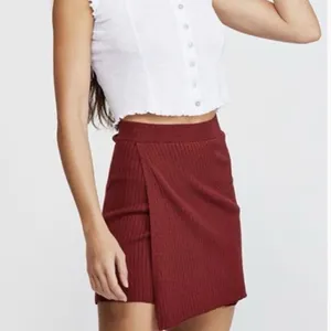 Free People Mod Wrap Skirt in Wine thumbnail 3