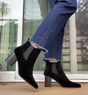 14th & Union Womens Size 8.5 Blain Velvet Ankle Boot Black Heeled Bootie Pointed thumbnail 1
