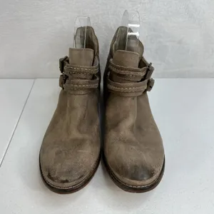 Free People 37 US 7 Braeburn Ankle Boots Booties Distressed Tan Leather Boho thumbnail 5