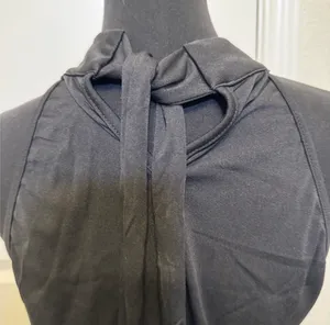 NWOT Black Sequin Stretch Halter Top Size M thumbnail 5