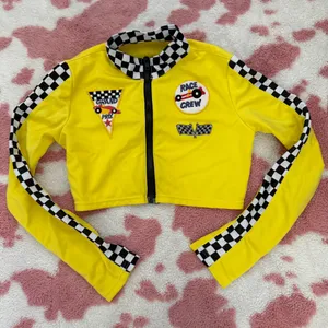 🔥🏁 BRAND NEW Race Day Baddie 5-Piece Set – Checkered & Neon Yellow Medium 🏁🔥 thumbnail 4