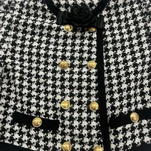 Black and White Houndstooth Set with Gold Buttons Size 2 thumbnail 5