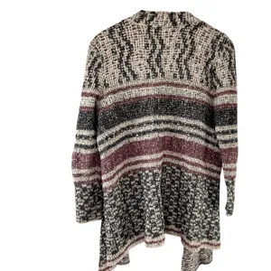 Lucky Brand Open Front Cardigan Sweater Knit‎ Bohemian Style Striped thumbnail 6