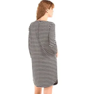 Gap Gray White Striped Boatneck‎ Shift Dress Size Medium thumbnail 5