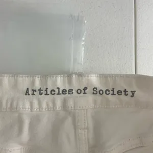 Articles of Society women’s white distressed hem ripped skinny‎ stretch jeans 28 thumbnail 6