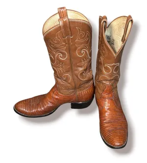Vintage Tony Lama Lizard Western Cowboy Boots Brown Leather Men’s 10.5 D‎ Boho thumbnail 1