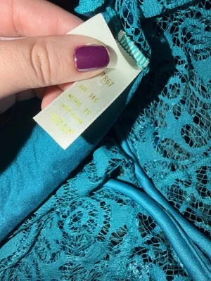 Victoria's Secret Teal Lace Bow Thong Underwire Bodysuit Sexy Lingerie 34C thumbnail 5