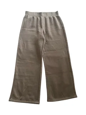 NWOT-GAIAM-WOMENS WIDE LEG SWEAT PANTS-SIZE LG Comfortable wide-leg womens sweatpants in a versatile taupe color. Soft knit fabric with an elastic waistband for easy wear. 53% cotton and 47 polyester Measurements: Waist: side to side 16-20 Rise: 12 inches Inseam: 30 inches thumbnail 1