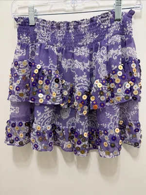 Ramy Brook Purple Sequin Skirt thumbnail 3