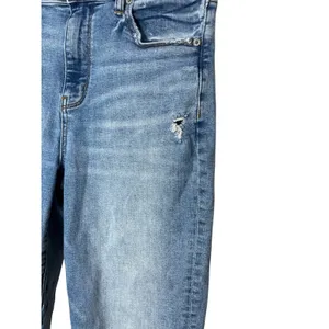 American Eagle Slim Straight‎ Jeans Distressed Ripped Raw Hem Size 12 thumbnail 4
