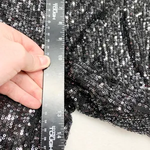 White Fox Sequin Flare Pants‎ Womens Sz S Black Sparkly Wide Leg Party Polyester thumbnail 4