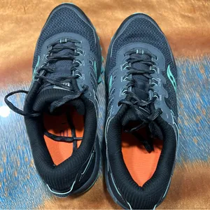 Saucony Excursion TR13 Trail Running Shoes size 8W gray black teal thumbnail 6