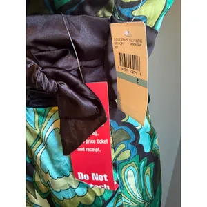 Love‎ Tease Green Aqua Floral Satin Fit Flare Dress Tulle y2k 5 NWT retro dainty thumbnail 7
