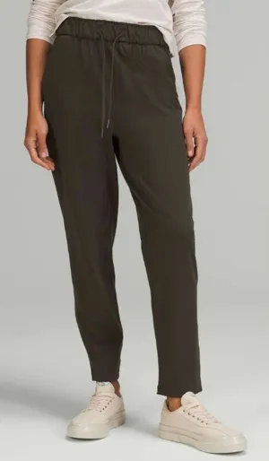 Lululemon Stretch High Rise Pants 7/8 Length Dark Olive Size 6 thumbnail 1