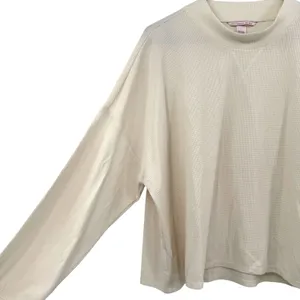 Victoria's Secret Size XL Long Sleeve Waffle Knit‎ Top Shirt Cream Mock Neck thumbnail 3