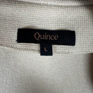 Quince 100% Organic Cotton Knit Blazer Sz Large Alabaster Ivory Cardigan Sweater thumbnail 5