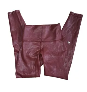 Lululemon Wunder Train High-Rise Tight 25" in Radiate Foil Print Red Merlot thumbnail 1