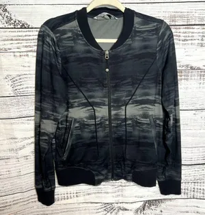 Athleta Bombastic Bomber Zip Up Jacket Small Black Small thumbnail 1