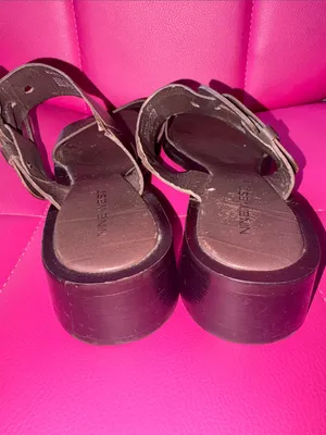 Nine West Buckled Heeled Sandals Brown Size 7 thumbnail 5