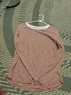 Old Navy Red striped long sleeve shirt thumbnail 1