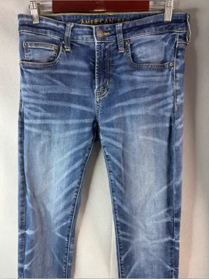 American Eagle 31 Women’s High-Rise Faded Blue Skinny Jeans thumbnail 3